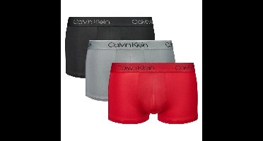 Calvin Klein low rise trunk microfiber stretch rood grijs zwart
